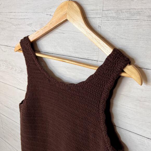Loft Sweater Womens Size Large Chocolate Brown Sleeveless Knit Fall Wear - Picture 9 of 13